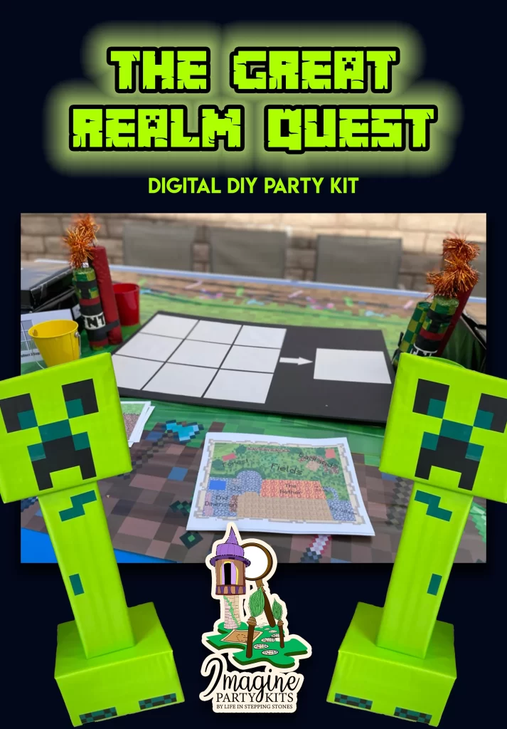 DIY party kit inspired by Minecraft with immersive scavenger hunt.