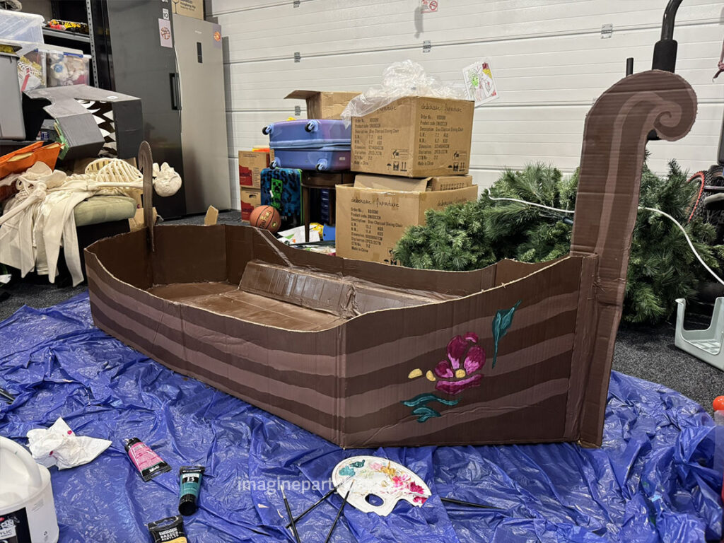 Rapunzel's boat from Tangled as a birthday party prop