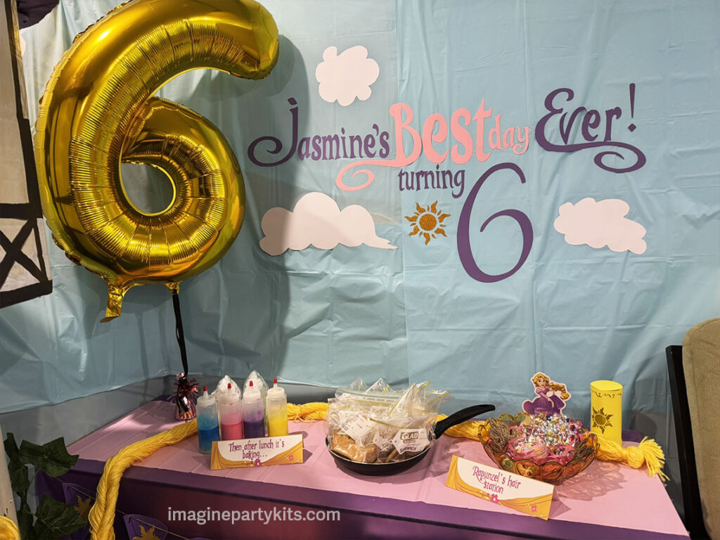 Tangled birthday party display