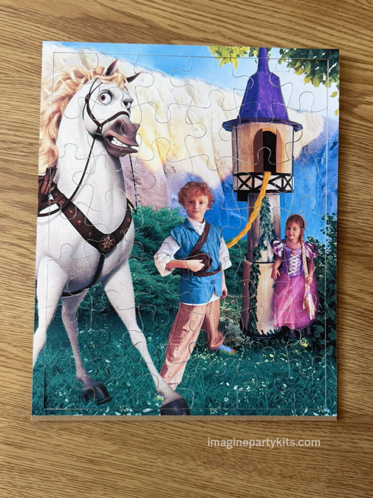 Custom Tangled birthday party puzzle artwork